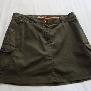 NIKE GOLF Olive & Orange "DRI Fit" ATHLETIC Bike Short & Skirt "SKORT" Set Sz 6